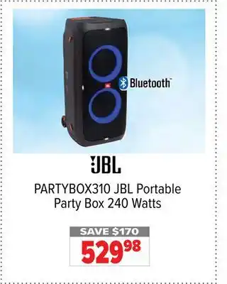 2001 Audio Video Jbl portable party box 240 watts offer