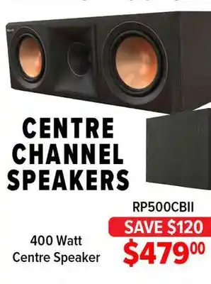 2001 Audio Video Klipsch 400 watt center speaker offer