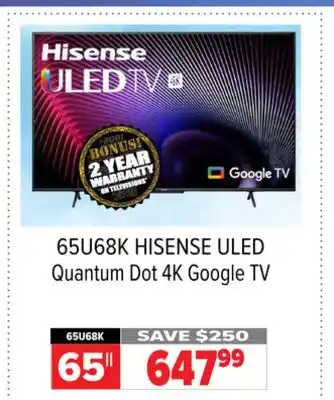 2001 Audio Video Hisense uled quantum dot 4k google tv offer