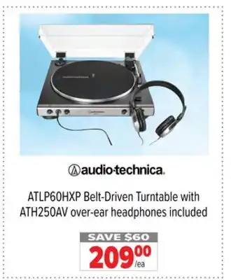 2001 Audio Video Audio-technica belt-driven turntable with ath250av over-ear headphones included offer