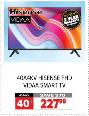 2001 Audio Video Hisense fhd vidaa smart tv 40 offer