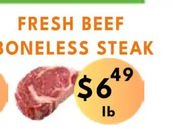 Food World Supermarket Fresh beef boneless steak offer