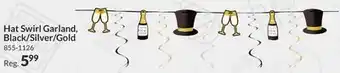 Party City Amscan top hat & swirl garland black, silver & gold offer