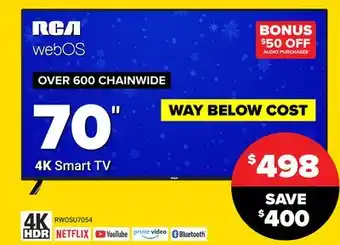 Visions Electronics Rca 70 4k smart tv offer