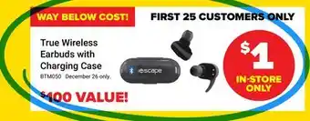 Visions Electronics Escape true wireless earbuds with charging case offer