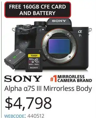 Vistek Sony mirrorless body offer