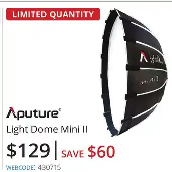 Vistek Aputure light dome mini ii offer