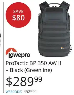 Vistek Lowepro protactic bp 350 aw ii - black (greenline) offer