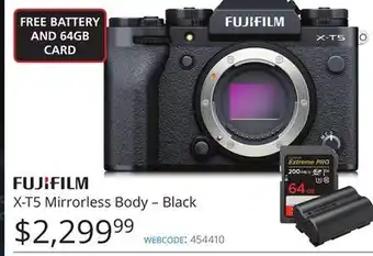 Vistek Fujifilm x-t5 mirrorless body-black offer