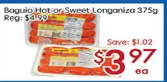 Baguio hot or sweet longaniza