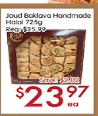 Sunny Food Mart Joud baklava handmade halal offer
