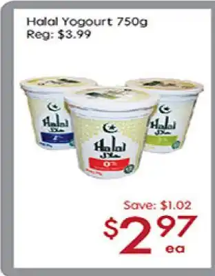 Sunny Food Mart Halal yogourt offer