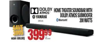 Centre Hi-Fi Yamaha home theater soundbar with dolby atmos subwoofer 200 watts offer