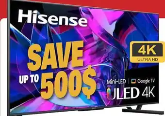 Centre Hi-Fi Hisense uled mini-led tv u78km 4k quantum dot / google tv 144hz game mode pro offer