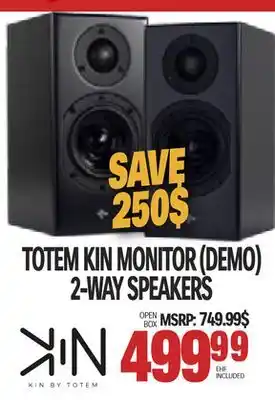 Centre Hi-Fi Totem kin monitor (demo) 2-way speakers offer