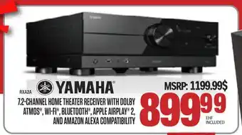Centre Hi-Fi 7.2-channel home theater receiver with dolby atmos , wi-fi , bluetooth , apple airplay 2, and amazon alexa compatibility offer