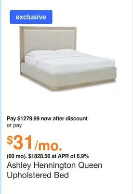 Ashley Furniture Ashley hillcott- upholstered bed, size: queen offer