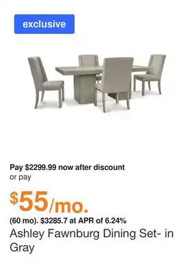 Ashley Furniture Ashley fawnburg dining set- in gray offer