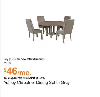 Ashley Furniture Ashley chrestner dining set in gray offer