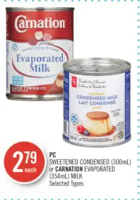 Shoppers Drug Mart Pc sweetened condensed (300ml) or carnation evaporated (354ml) milk offer