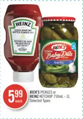 Shoppers Drug Mart Bick's pickles or heinz ketchup offer