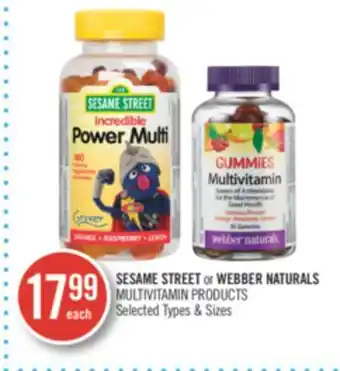 Shoppers Drug Mart Sesame street or webber naturals multivitamin products offer