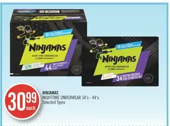 Shoppers Drug Mart Ninjamas nighttime underwear offer