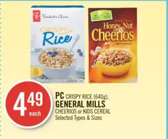 Shoppers Drug Mart Pc crispy rice (640g), general mills cheerios offer
