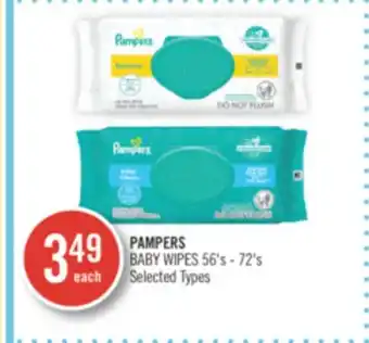 Shoppers Drug Mart Pampers baby wipes 56's-72's offer