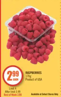 Shoppers Drug Mart Raspberries offer