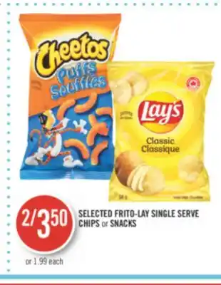 Shoppers Drug Mart Selected frito-lay single serve chips or snacks offer