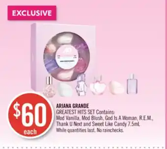 Shoppers Drug Mart Ariana grande greatest hits set offer