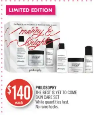 Shoppers Drug Mart Philosophy the best is yet to come skin care set offer