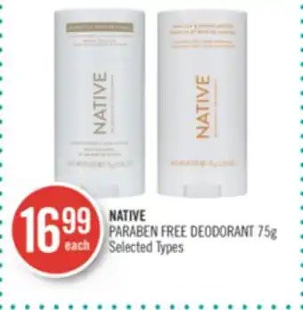 Shoppers Drug Mart Native paraben free deodorant offer