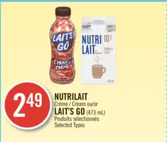 Pharmaprix Nutrilait cream or lait's go offer