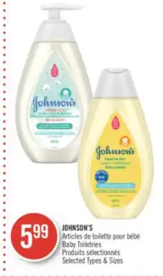 Pharmaprix Johnson's baby toiletries offer