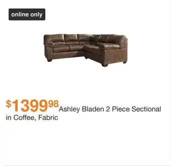 Ashley Furniture Ashley bladen 2 piece sectional in coffee, fabric offer