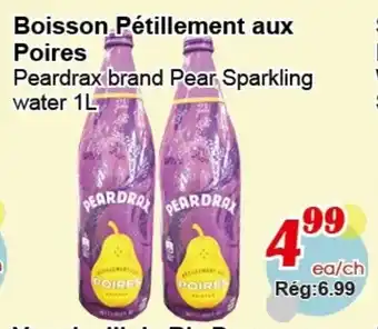 Peardrax brand Pear Sparkling water 1L