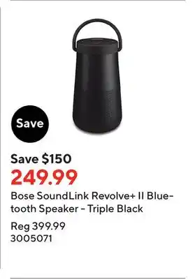 Staples Bose soundlink revolve+ ii bluetooth speaker - triple black offer