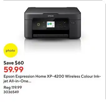 Staples Epson expression home xp-4200 wireless colour inkjet all-in-one printer offer