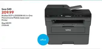 Staples Brother dcp-l2550dw all-in-one monochrome mobile ready laser printer offer
