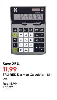 Staples Tru red desktop calculator - silver offer