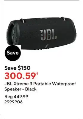 Staples Jbl xtreme 3 portable waterproof speaker - black offer