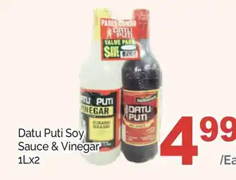 T&T Supermarket Datu puti soy sauce & vinegar, 1lx2 offer