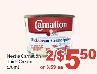 T&T Supermarket Nestle carnation thick cream, 170ml offer