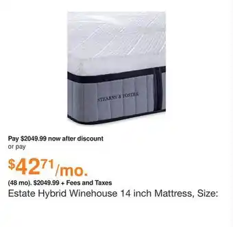 Ashley Furniture Estate hybrid winehouse 14 inch mattress, size: twin xl by stearns & foster offer