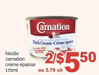 T&T Supermarket Nestle carnation crème épaisse, 170ml offer