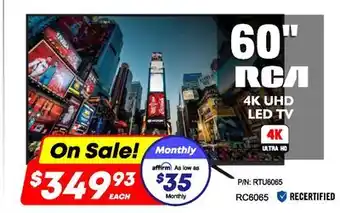 Factory Direct 60 rca 4k uhd led tv offer