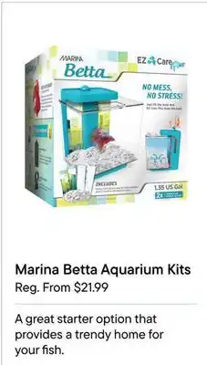 Petvalu Marina betta aquarium kits offer