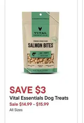 Petvalu Vital essentials dog treats offer